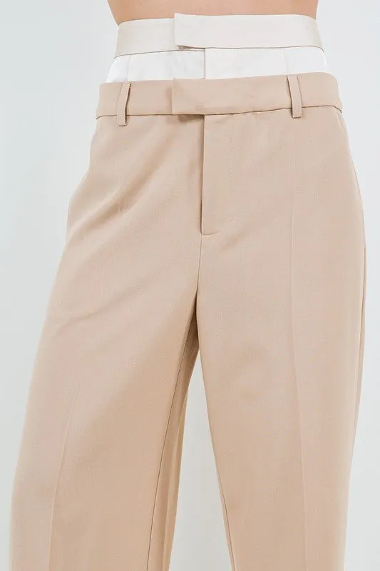 Sand Double Waist Trousers