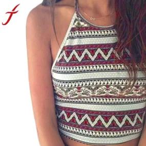 Sexy Women Crop Tops Summer Beachwear Bikini Bra Strap Tank Vest Tops High-Neck