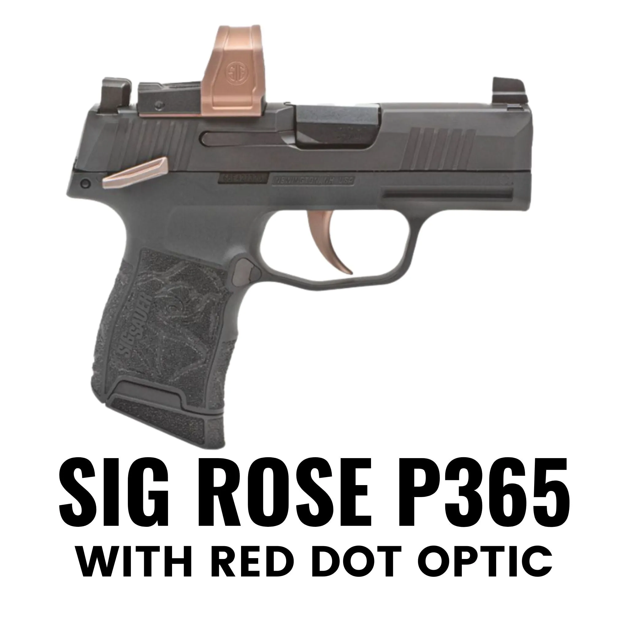 Sig P365 ROSE .380 with Red Dot Optic Flashbang Bra Holster