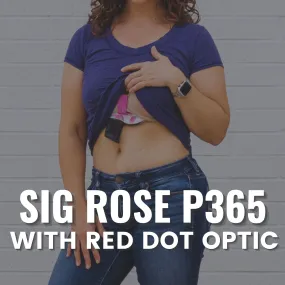 Sig P365 ROSE .380 with Red Dot Optic Flashbang Bra Holster