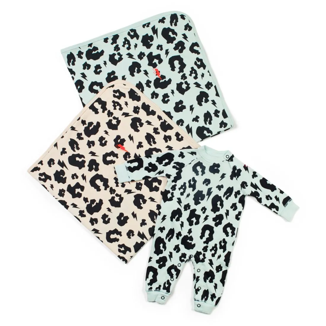 SUPER SOFT LEOPARD AND LIGHTNING BOLT BABY BLANKET