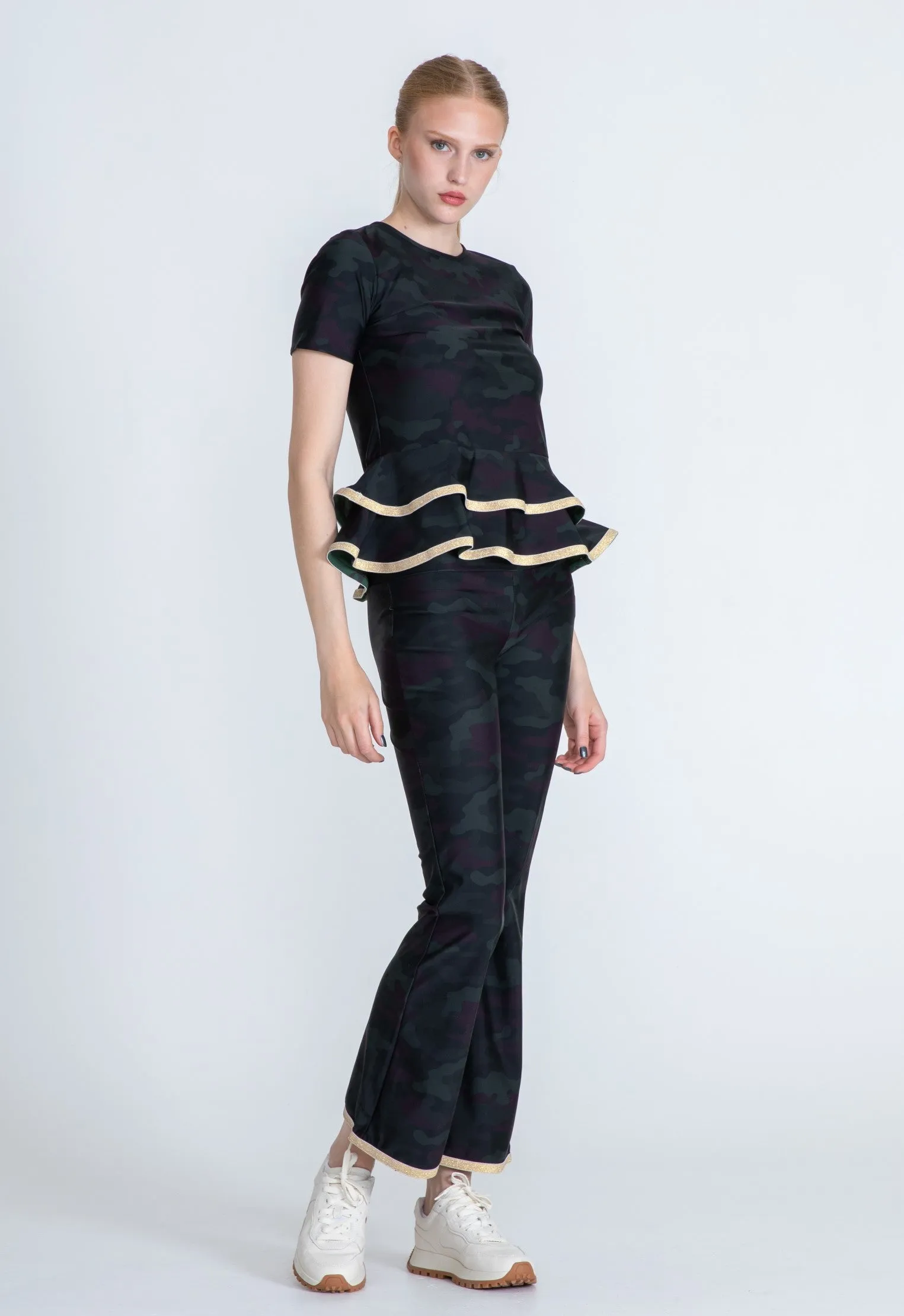 The Bootcut Sport Pants Gold - Green Camo