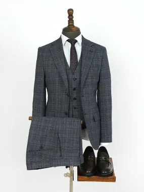 Three Piece Stripe Brown Bespoke Men Suit Tailored