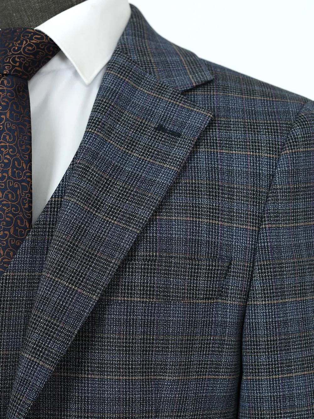 Three Piece Stripe Brown Bespoke Men Suit Tailored