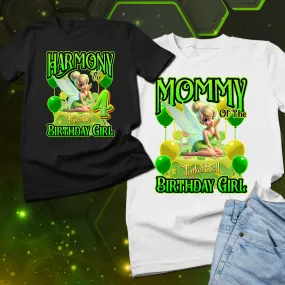 Tinkerbell Birthday Girl Family Party Shirts, Tinkerbell birthday girl shirt