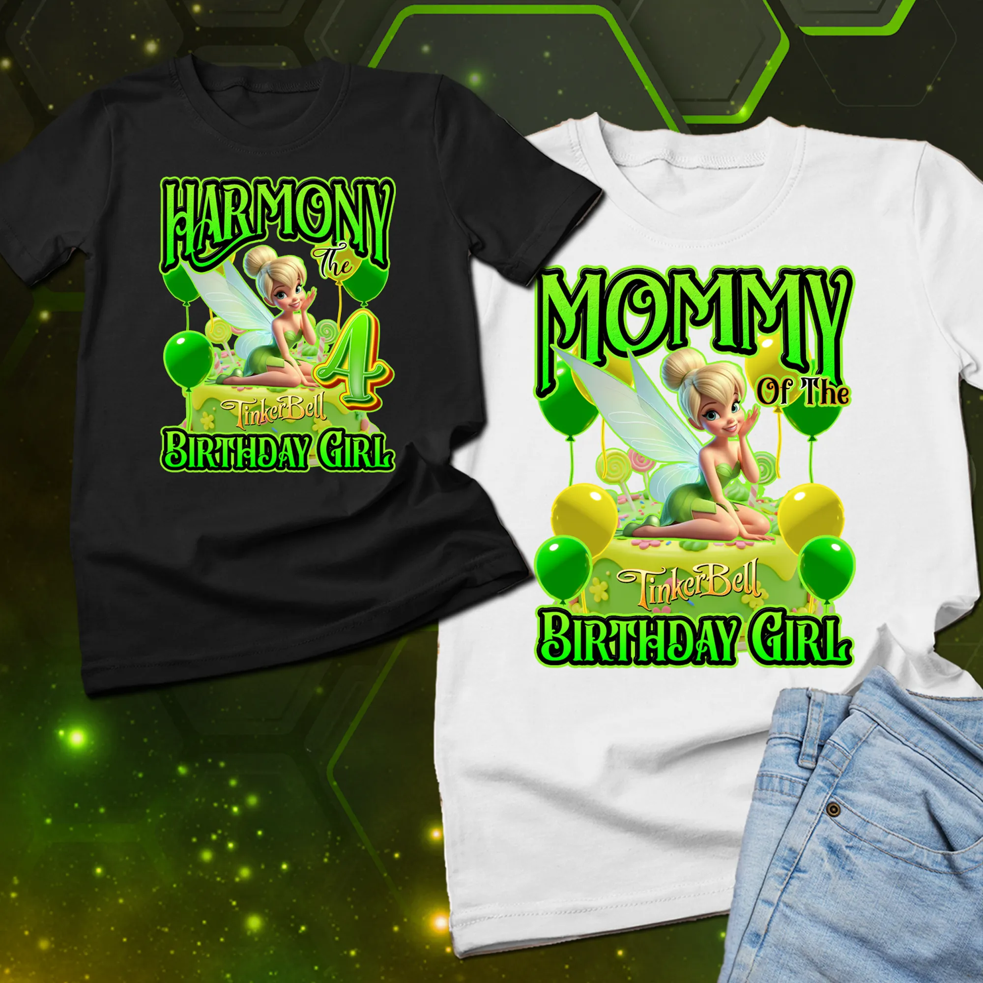 Tinkerbell Birthday Girl Family Party Shirts, Tinkerbell birthday girl shirt