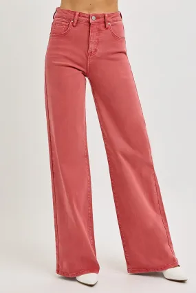 Tummy Control High Rise Wide Colored Jeans RDP5571