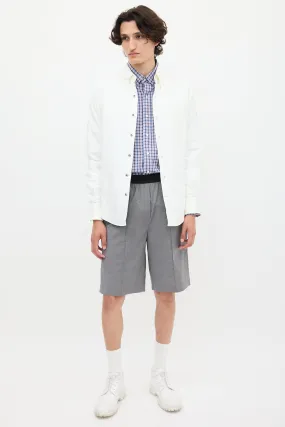 White Cotton Padded Shirt Jacket