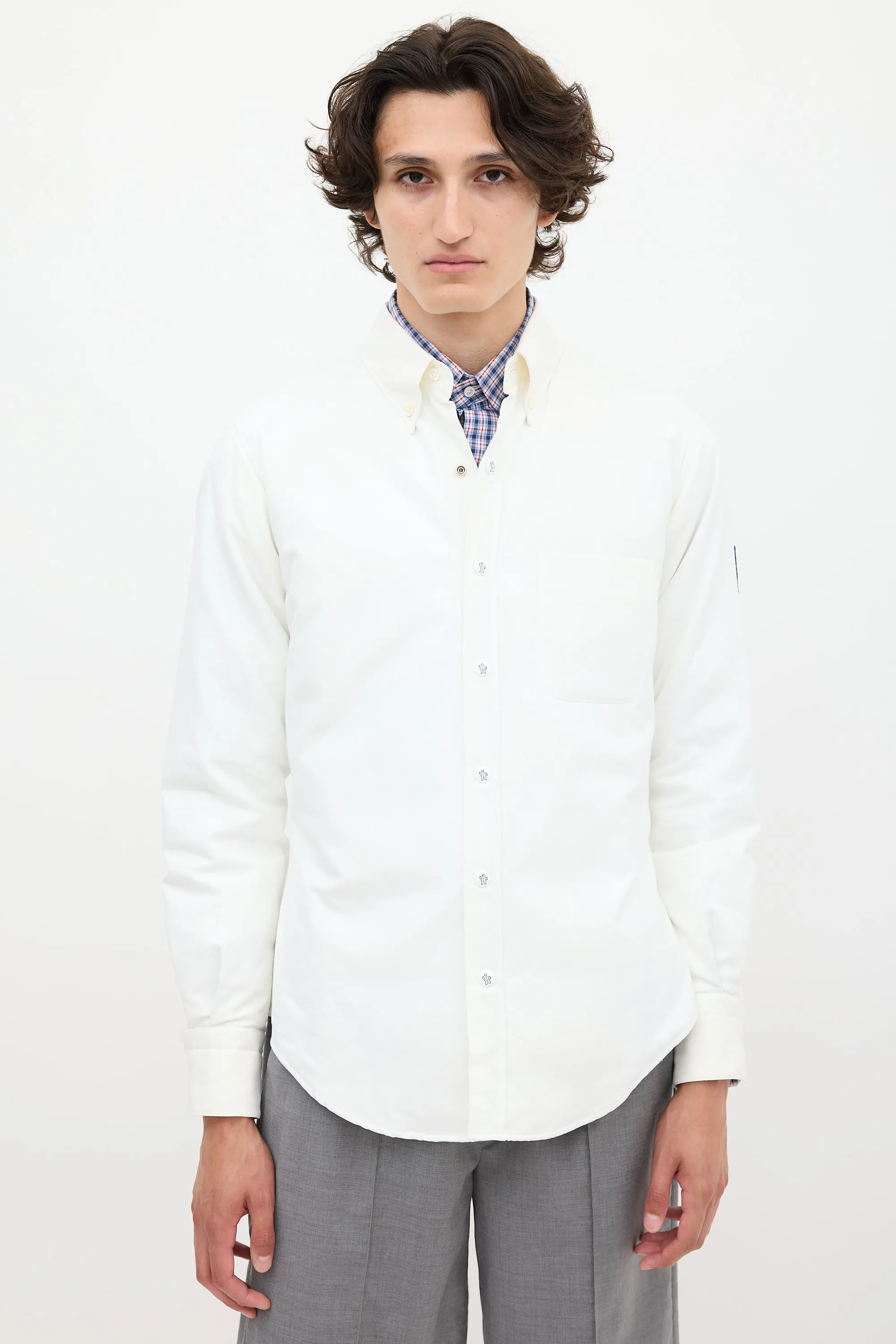 White Cotton Padded Shirt Jacket