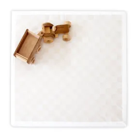 Wipeable Beige Padded Play Mat | Reversible Synthetic Leather Cover & Memory Foam Comfort