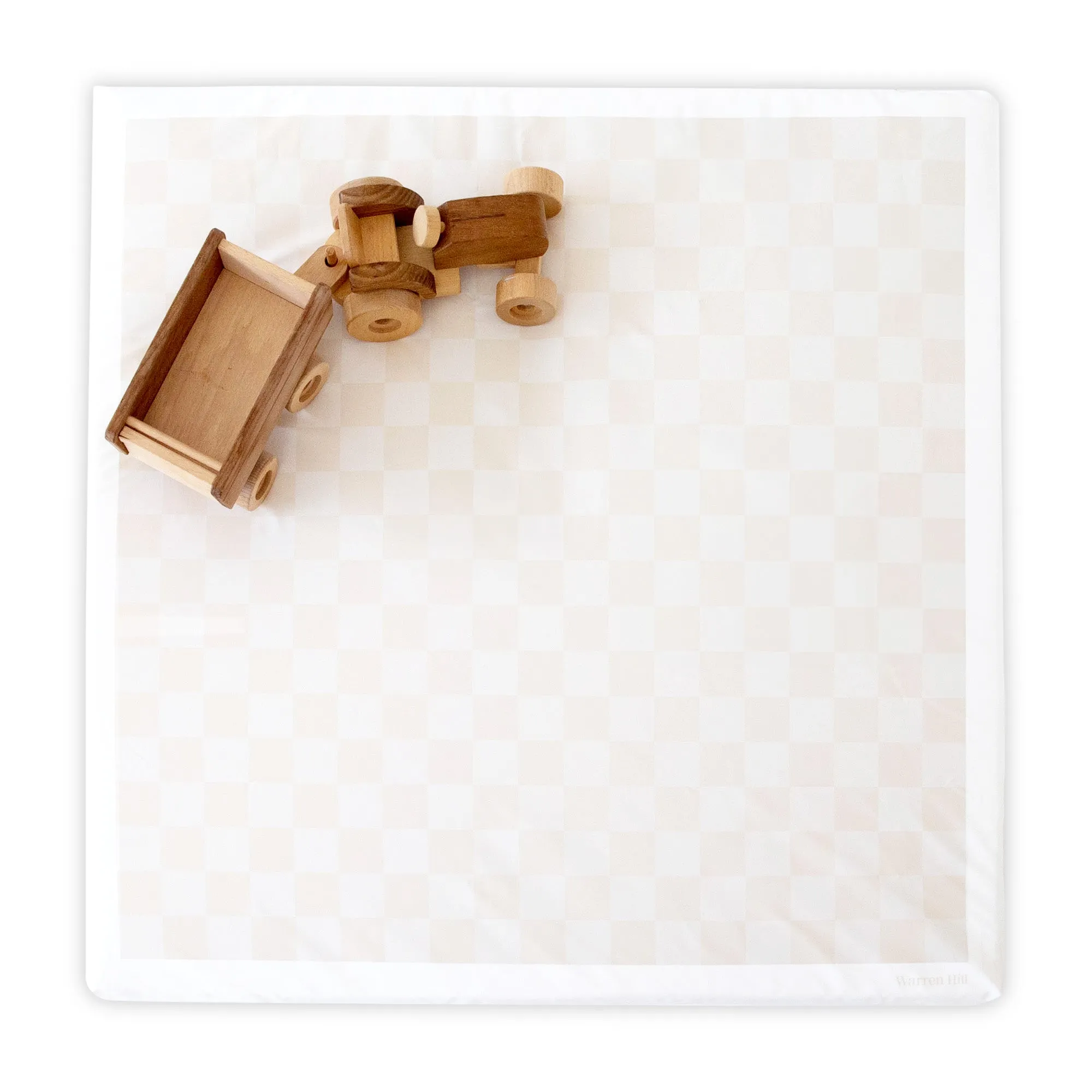 Wipeable Beige Padded Play Mat | Reversible Synthetic Leather Cover & Memory Foam Comfort