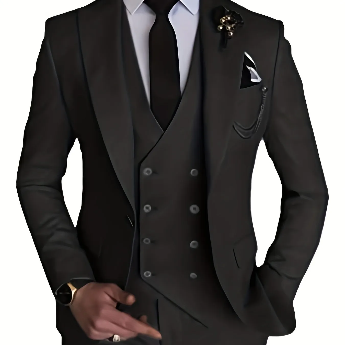Xituodai - Men's 3 Piece Suit Slim Fit Suits One Button Blazer Vest Pants Formal Business Wedding Prom Suits