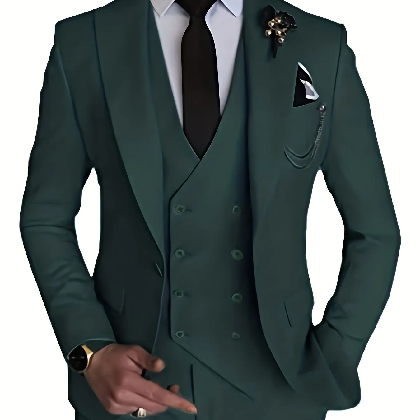 Xituodai - Men's 3 Piece Suit Slim Fit Suits One Button Blazer Vest Pants Formal Business Wedding Prom Suits