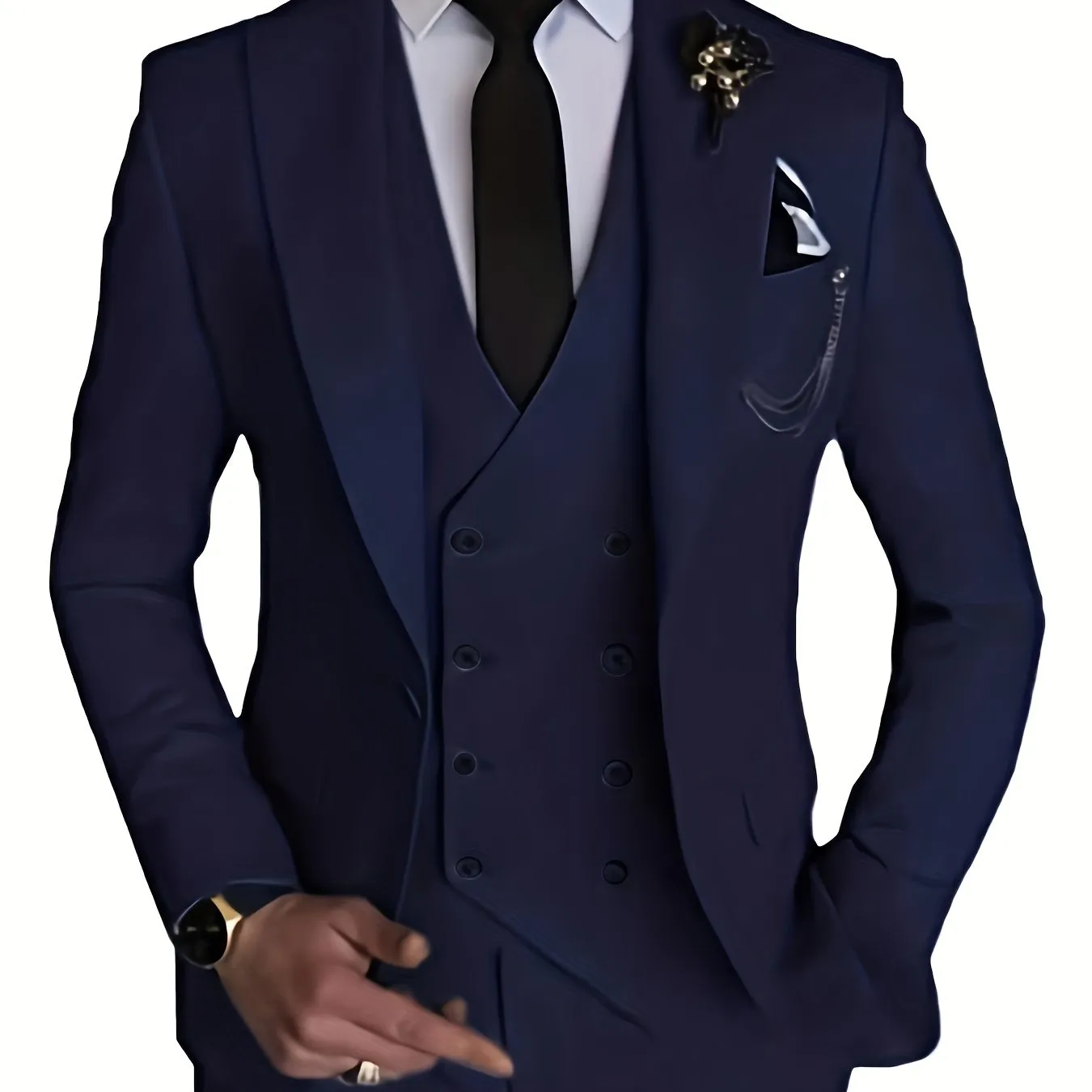 Xituodai - Men's 3 Piece Suit Slim Fit Suits One Button Blazer Vest Pants Formal Business Wedding Prom Suits